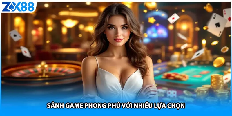 Sảnh game phong phú với nhiều lựa chọn
